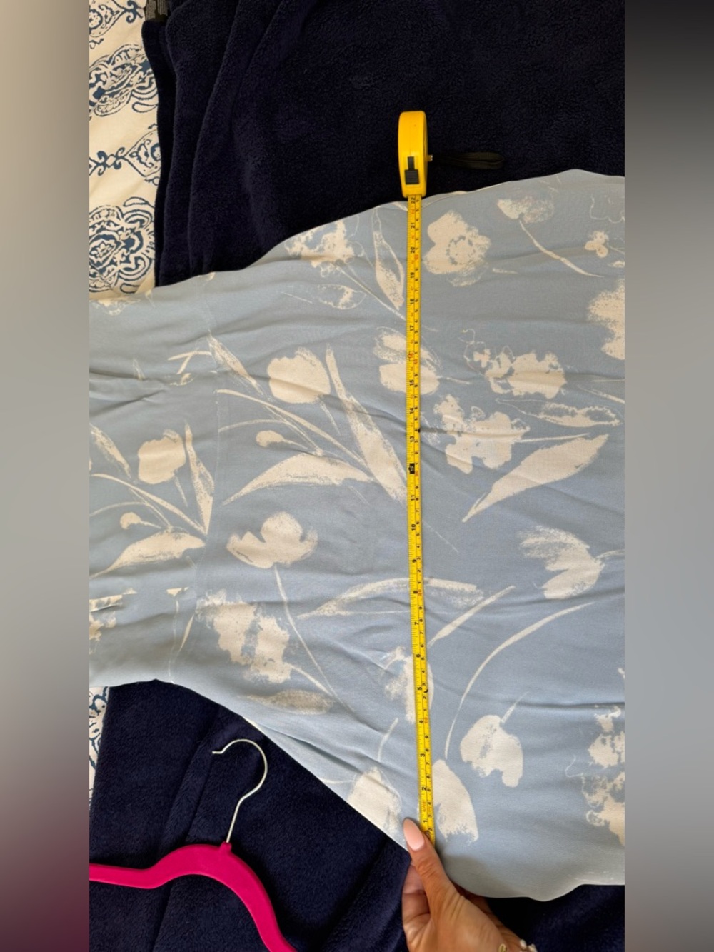 Reformation Arta Strapless Blue Floral Long Dress in Clarity size 12 - Picture 9 of 10